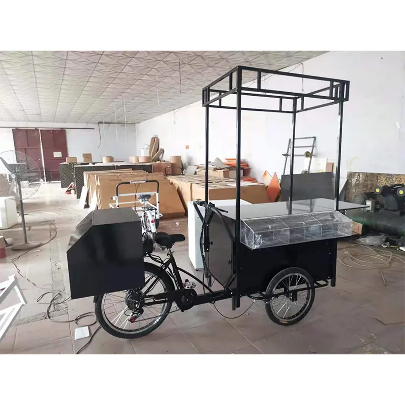 Elektrikli yük küçəsi qəlyanaltı yemək velosipedi
